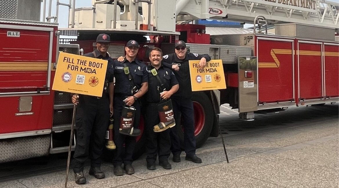 Fresno City firefighters will collect donations June 1 at Blackstone and Nees avenues as part of the Muscular Dystrophy Association’s annual Fill the Boot campaign supporting research and care for people living with muscular dystrophy, ALS and related neuromuscular diseases. (Fresno FD)