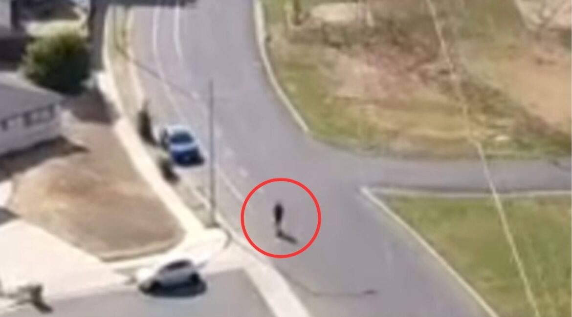 Fresno police say a drone helped officers locate and arrest a suspect who allegedly violated a restraining order and tried to flee on an e-scooter and then on foot before being taken into custody. (Fresno PD)