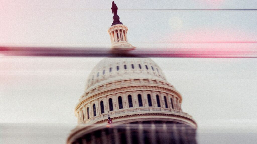 Photo illustration of the US Capitol signifying something is off-kilter there