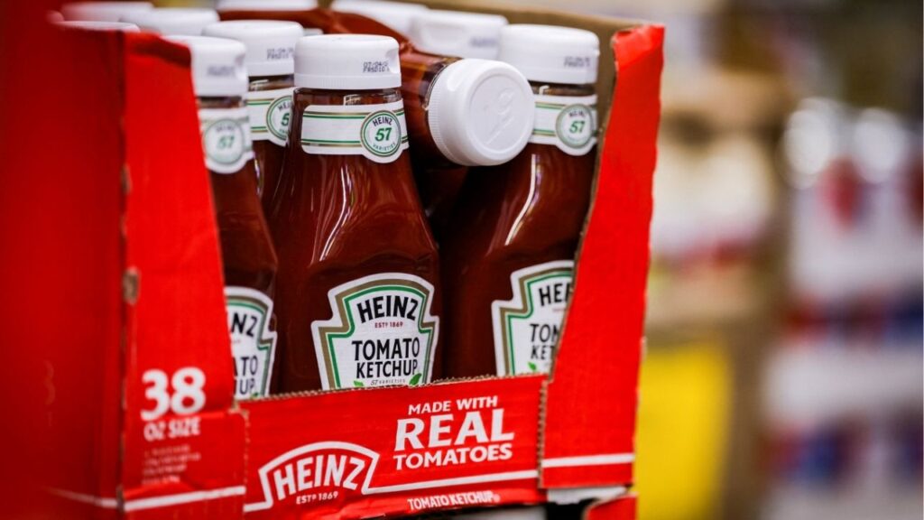 Heinz Ketchup products are displayed in a supermarket in New York City, U.S., August 22, 2025. (Reuters/Jeenah Moon)