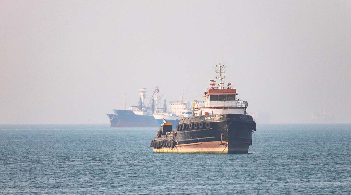 Vessels in the Strait of Hormuz near Bandar Abbas, Iran, May 4, 2026. (Amirhosein Khorgooi/ISNA/WANA (West Asia News Agency) via Reuters)