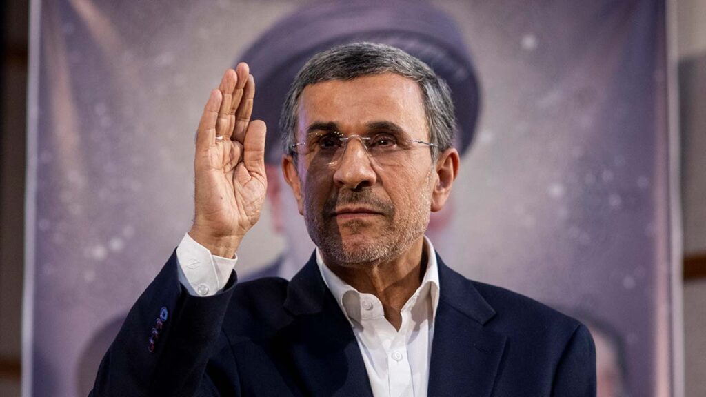 Former President Mahmoud Ahmadinejad of Iran at a news conference after registering as a candidate in the presidential elections, in Teran, Iran, June 2, 2024. An Israeli strike designed to free Ahmadinejad from house arrest in Tehran, U.S. officials said, was part of an effort to bring about regime change and put him in power. (Arash Khamooshi/Polaris for The New York Times)