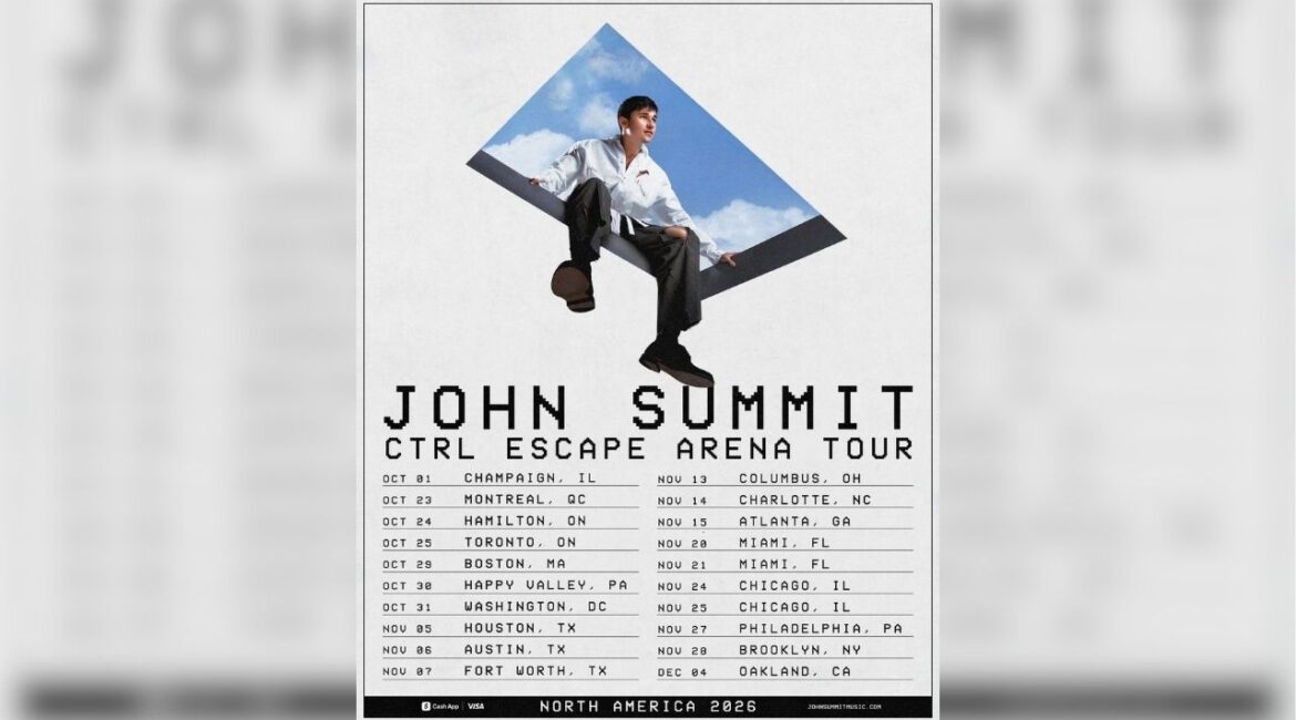 John Summit announced his largest North American tour to date behind his “CTRL ESCAPE” album, highlighted by a Dec. 4 stop at Oakland Arena after major California appearances at Coachella and Los Angeles pop-ups. (The Darkroom Co.)
