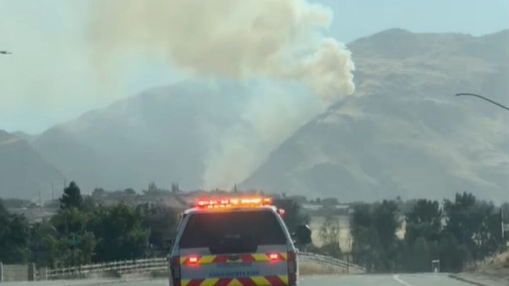 Highway 178 through the Kern Canyon in Kern County was closed Friday because of a fire, and there was no estimated time for reopening, according to Caltrans Central Valley District 6. (Kern County FD)