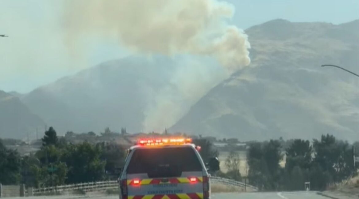Highway 178 through the Kern Canyon in Kern County was closed Friday because of a fire, and there was no estimated time for reopening, according to Caltrans Central Valley District 6. (Kern County FD)