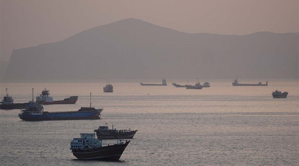 Ships and boats in the Strait of Hormuz, Musandam, Oman, May 1, 2026. (Reuters/Stringer TPX IMAGES OF THE DAY)