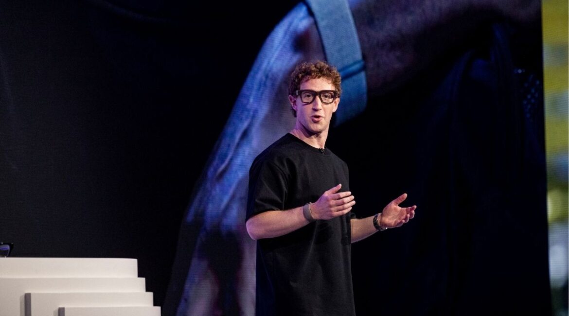 Mark Zuckerberg, the Meta chief executive, speaks at the Meta Connect event in Menlo Park, Calif., Sept. 17, 2025. As it adapts to the artificial intelligence era, Meta is pushing many of its 78,000 workers to use AI technology, and preparing to lay some of them off. (Jason Henry/The New York Times)
