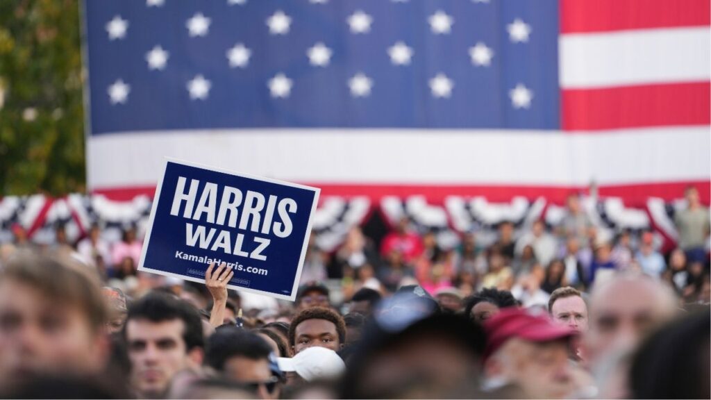 People watch as Vice President Kamala Harris delivers her concession speech to former President Donald Trump at Howard University in Washington, Nov. 6, 2024. The Democratic National Committee on Thursday released a nearly 200-page draft of an internal autopsy of what went wrong in the 2024 campaign, ending months of speculation that had emerged as an embarrassing public spectacle for the party as it seeks to regain control of Congress. (Erin Schaff/The New York Times)