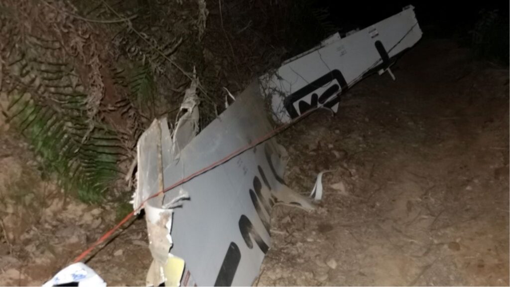 Plane debris is seen at the site where a China Eastern Airlines Boeing 737-800 plane flying from Kunming to Guangzhou crashed, in Wuzhou, Guangxi Zhuang Autonomous Region, China March 21, 2022. Picture taken March 21, 2022. cnsphoto via REUTERS