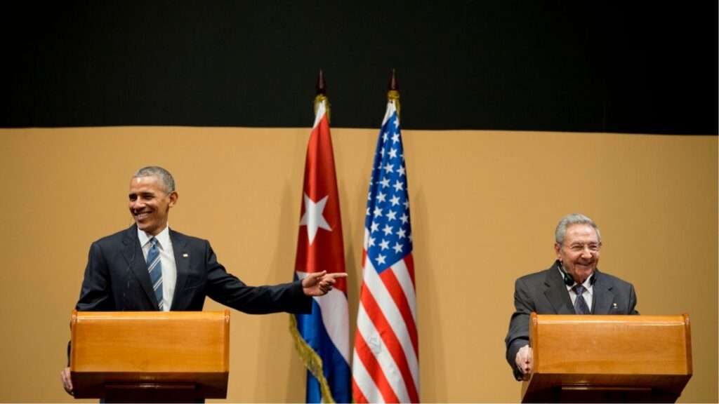 President Barack Obama and President Raul Castro of Cuba hold a joint news conference at the Palace of the Revolution in Havana, March 21, 2016. The Cuban government slow-walked the economic changes promised during the Obama years, and then President Donald Trump dismantled whatever was left of the deal during his first term. (Stephen Crowley/The New York Times)