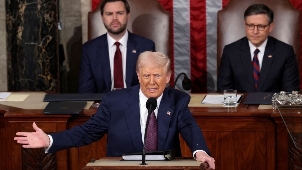 President Donald Trump delivers a speech to a joint session of Congress, in the House Chamber of the U.S. Capitol in Washington, D.C., U.S., March 4, 2025. (Reuters File)