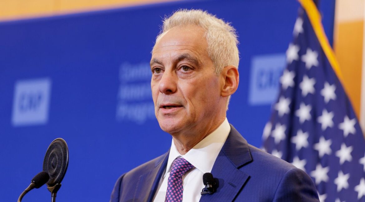 Rahm Emanuel, a former Chicago mayor and ambassador to Japan, speaks at the Center for American Progress in Washington, Jan. 21, 2026. Emanuel, the former Chicago mayor who is considering a Democratic campaign for president, will outline on Tuesday, May 27, 2026, his plan to make higher education more affordable and accessible, part of what he calls a “grand bargain” between universities, the federal government and American families. (Jason Andrew/The New York Times)