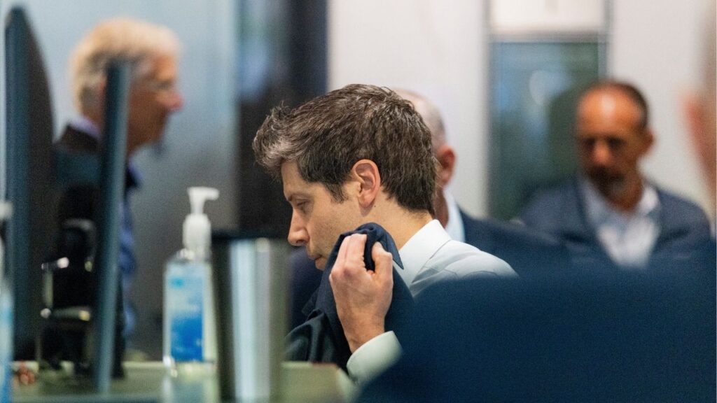 Sam Altman, the OpenAI chief executive, arrives for a hearing in Elon Musk’s lawsuit against OpenAI at the Ronald V. Dellums U.S. Courthouse in Oakland, Calif., on Tuesday, May 12, 2026. Altman, OpenAI’s chief executive, is defending the company against Elon Musk’s allegations that the start-up betrayed its founding mission. (Jason Henry/The New York Times)
