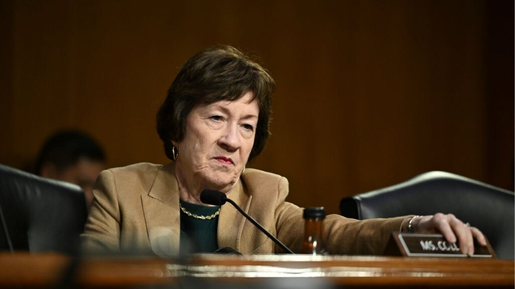Sen. Susan Collins (R-Maine) listens during a hearing of the Senate Committee on Intelligence at the U.S. Capitol, in Washington, Jan. 29, 2026. Collins, a Republican seeking re-election in one of the most hotly contested races in the nation, disclosed in an interview published Wednesday, May 6, 2026, that she had long had what she called a benign essential tremor. (Kenny Holston/The New York Times)