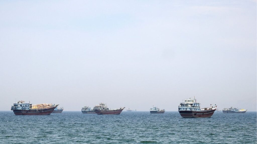 Ships and boats in the Strait of Hormuz, Musandam, Oman, April 29, 2026. REUTERS/Stringer