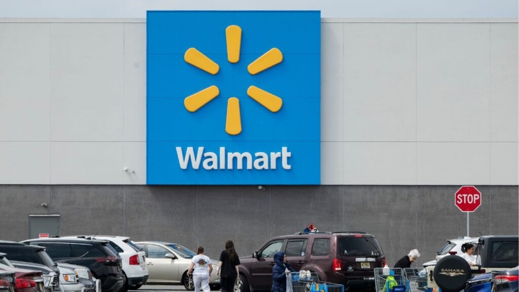 Shoppers outside a Walmart Supercenter in Teterboro, N.J., April 10, 2025. Americans are still spending, even as the war with Iran pushes up prices for nearly everything. (Karsten Moran/The New York Times)