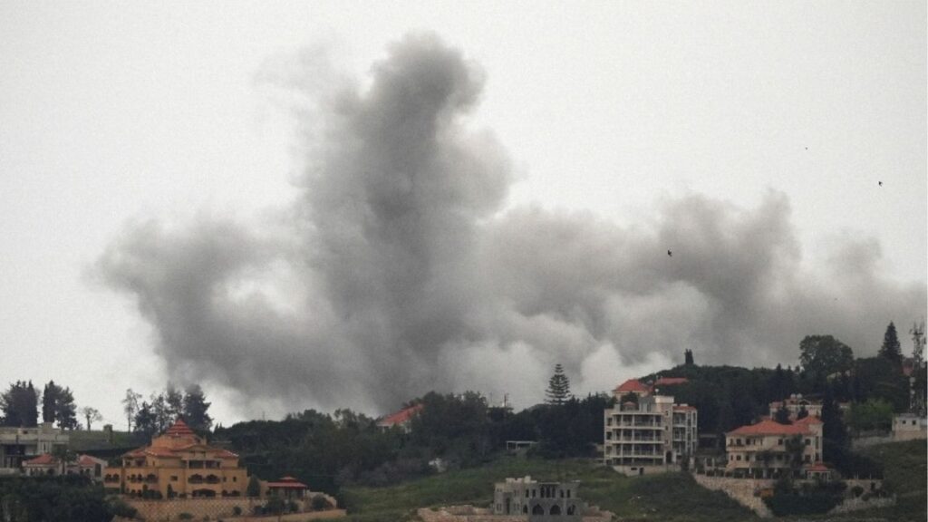 Smoke rises following an Israeli strike in Choukine, Lebanon May 18, 2026. (Reuters/Stringer)
