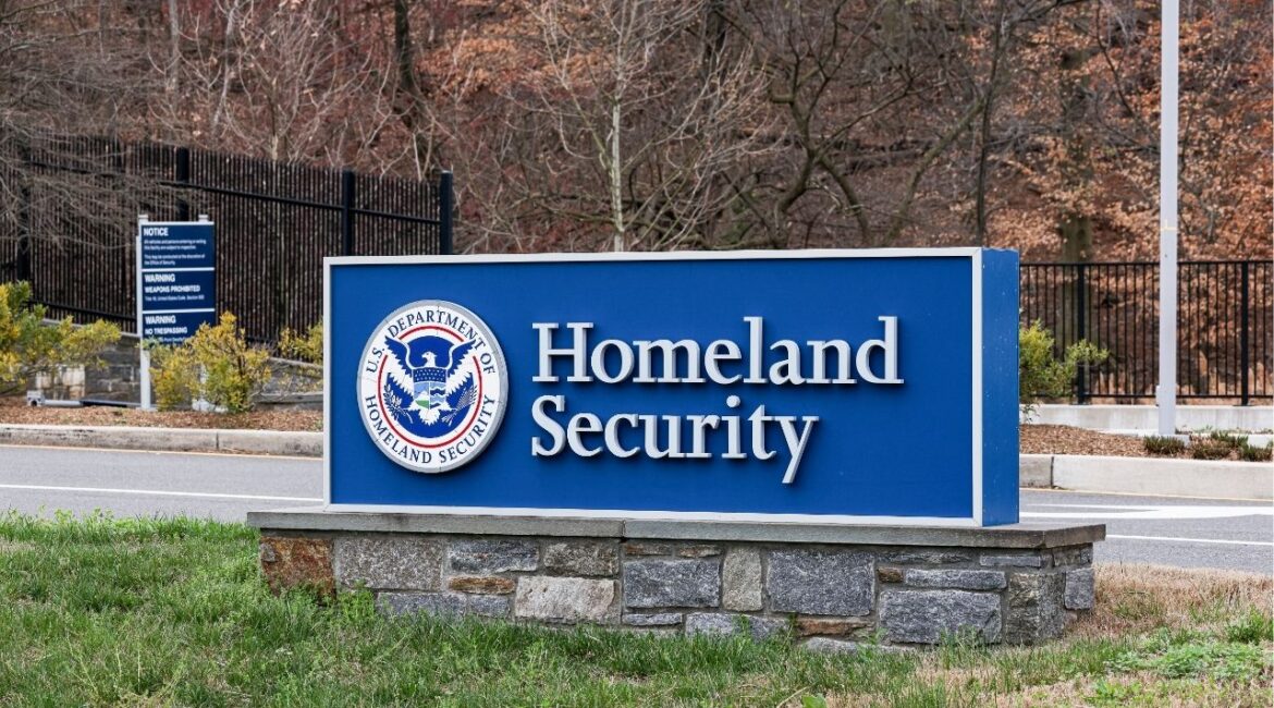 The entrance sign for the Department of Homeland Security at its headquarters in Washington, March 15, 2024. The Department of Homeland Security failed to effectively secure smartphones used by staff in its intelligence office, raising the risk of cyberattacks and unauthorized access to sensitive information, the department’s inspector general said in a report published Monday, May 4, 2026. (Valerie Plesch/The New York Times)