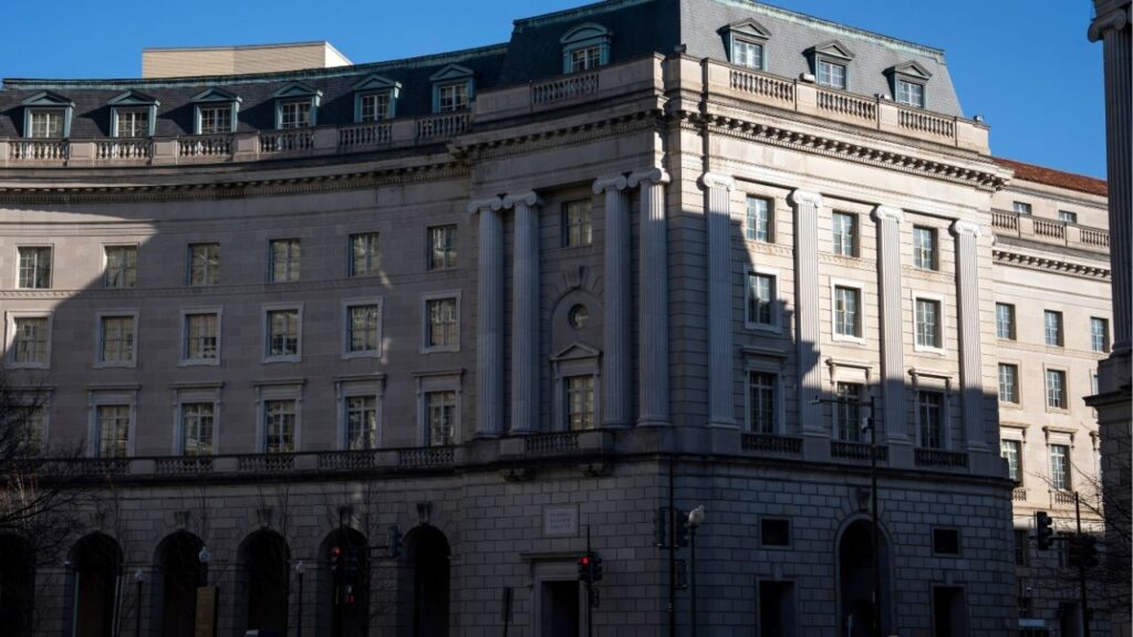 The headquarters in Washington of the internal Revenue Service on Feb. 25, 2025. President Donald Trump, two of his sons and his family business had argued in a lawsuit that the IRS should have done more to prevent a former contractor from leaking tax information. (Haiyun Jiang/The New York Times)