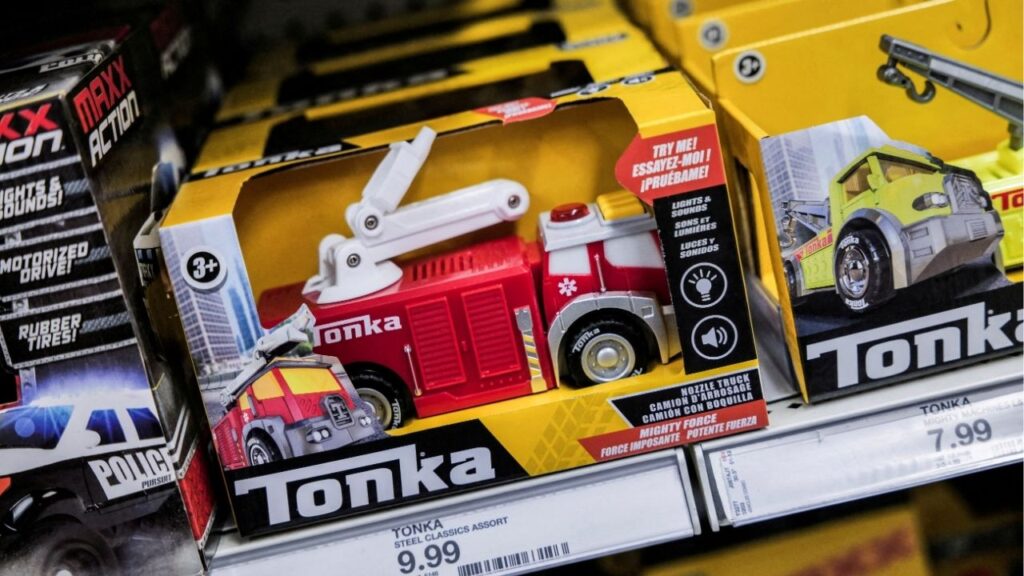 Tonka toys, sold by Basic Fun!, are displayed at a store in New York City, U.S., April 9, 2025. (Reuters File)