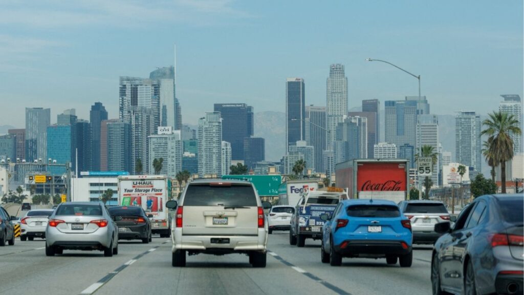 Traffic makes its way into downtown Los Angeles, California, U.S., February 24, 2026. (Reuters File)