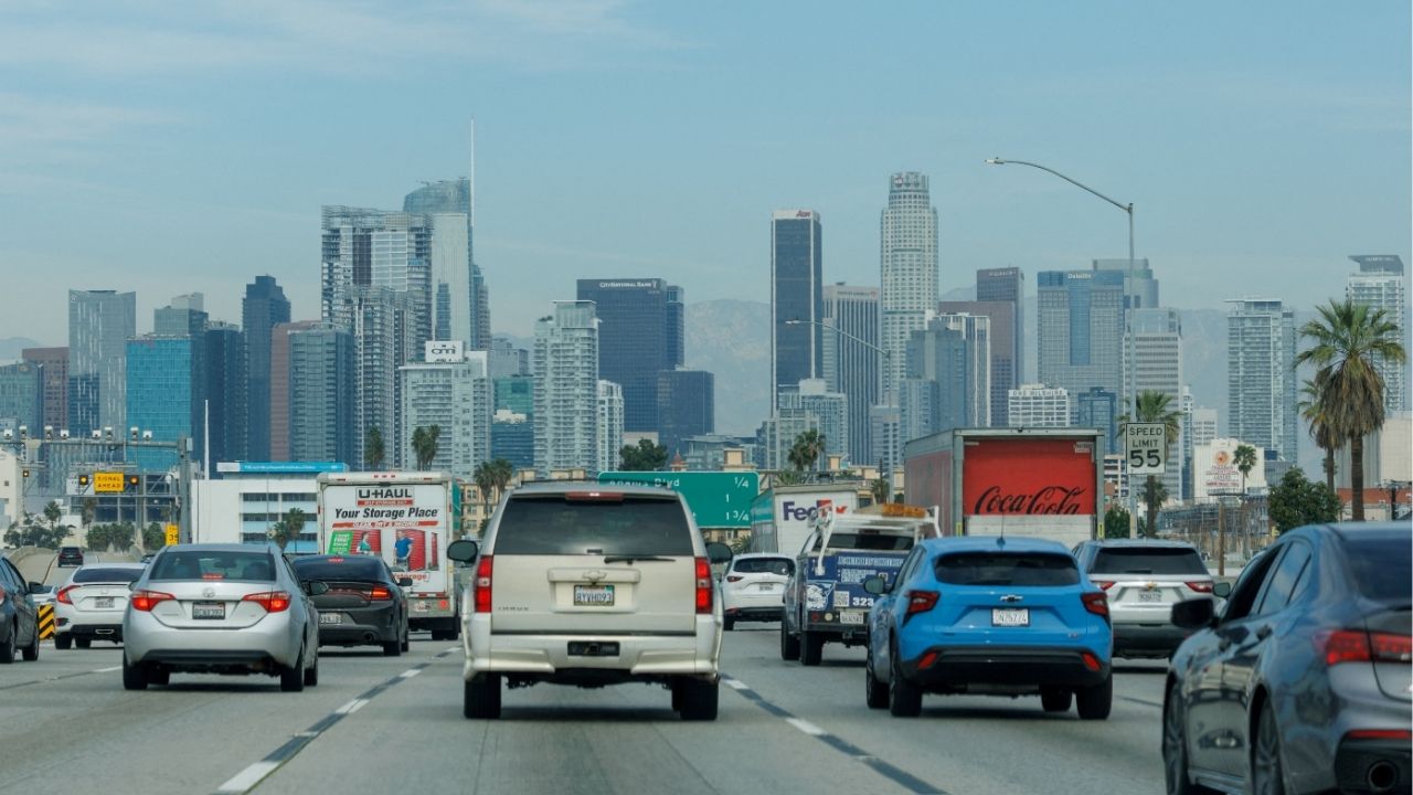 Traffic makes its way into downtown Los Angeles, California, U.S., February 24, 2026. (Reuters File)