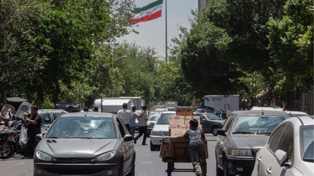 Traffic near a wholesale bazaar in Tehran, Iran, May 9, 2026. Saudi Arabia and the United Arab Emirates separately carried out strikes on Iran in retaliation for attacks conducted against them during the war in the Middle East, two current and one former senior U.S. officials said. (Arash Khamooshi/The New York Times)