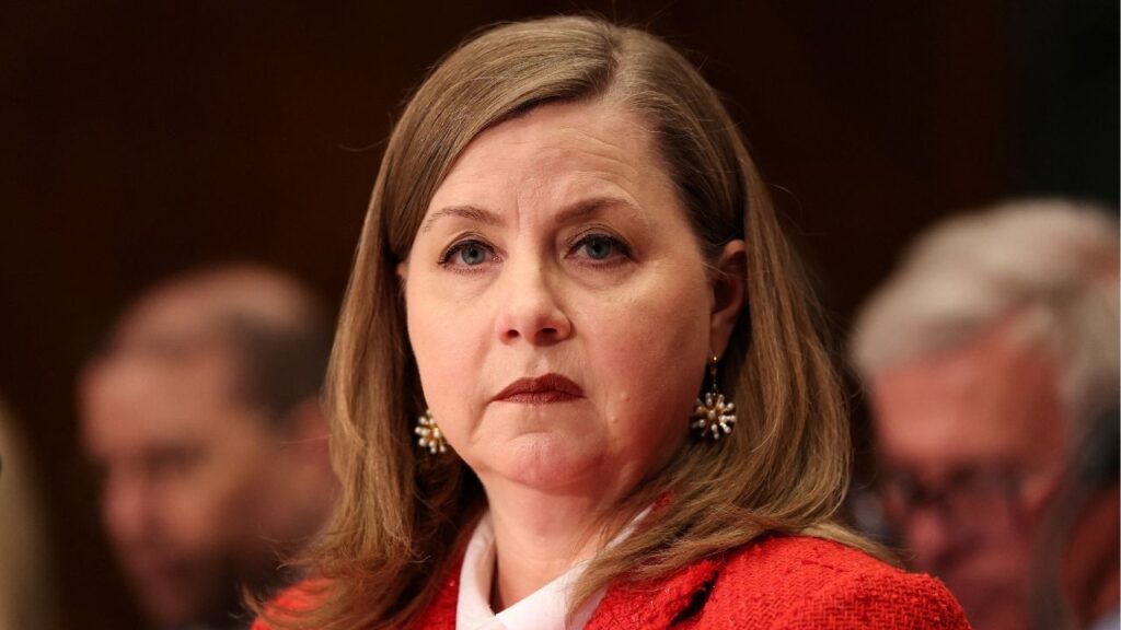 U.S. Federal Reserve Board Vice Chair Michelle Bowman testifies during a Senate Banking, Housing, and Urban Affairs Committee hearing on an update from the Prudential regulators, on Capitol Hill in Washington, D.C., U.S., February 26, 2026. (Reuters/Kylie Cooper)