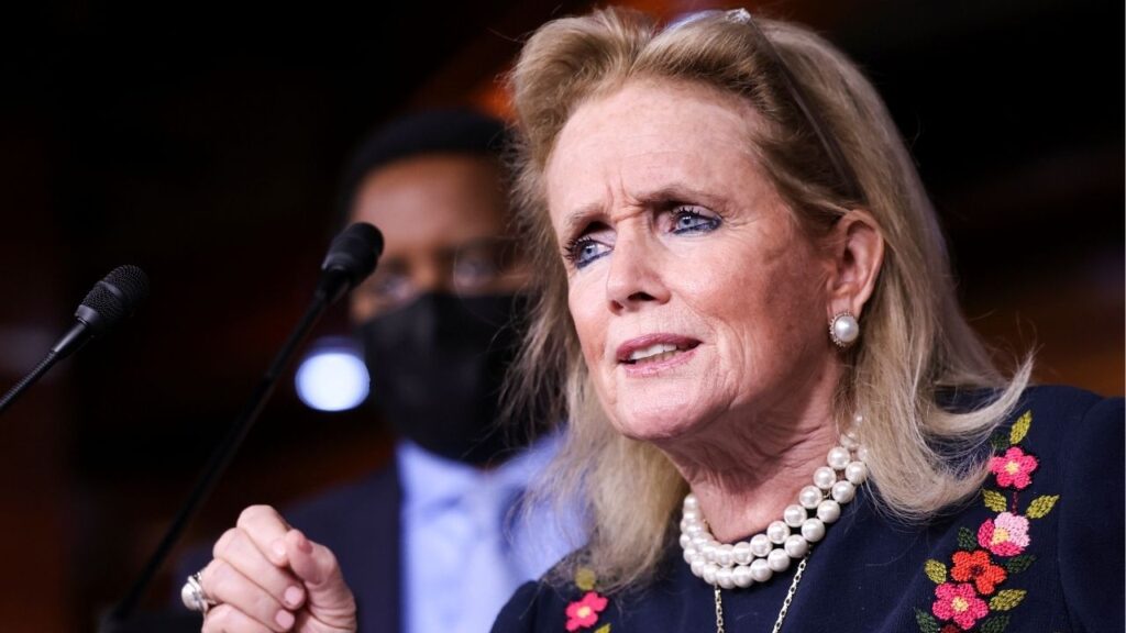 U.S. Representative Debbie Dingell (D-MI) speaks to reporters following a House Democratic Caucus meeting at the U.S. Capitol in Washington, U.S., November 2, 2021. (Reuters/Evelyn Hockstein)