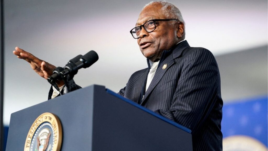 U.S. Representative Jim Clyburn (D-SC) speaks on stage at the International African American Museum in Charleston, South Carolina, U.S., January 19, 2025. (Reuters File)