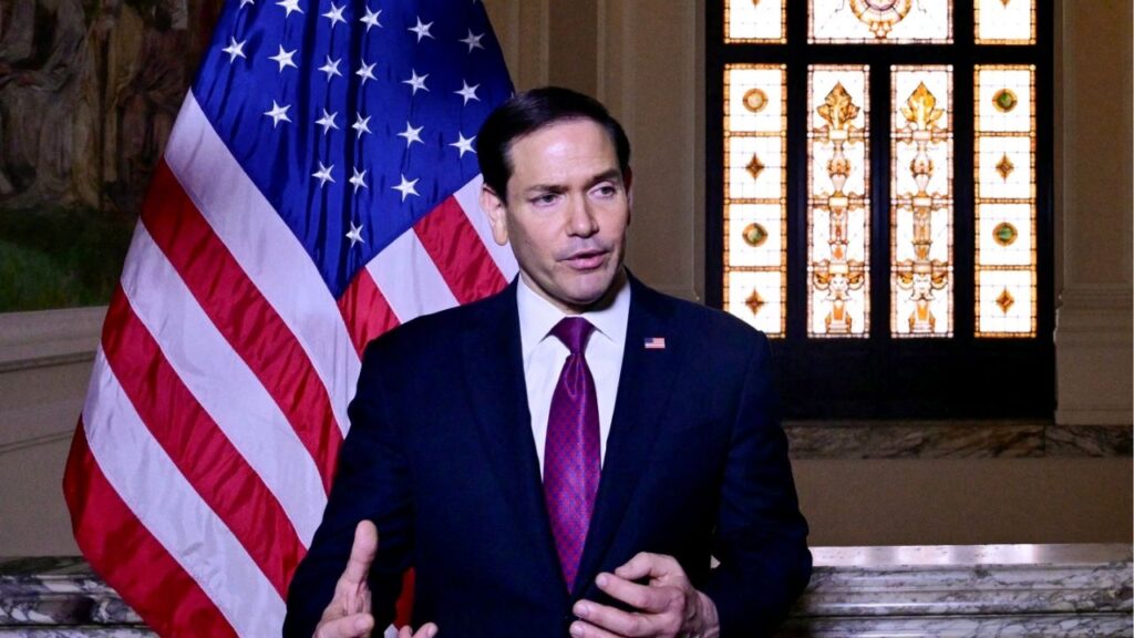 U.S. Secretary of State Marco Rubio speaks to the press at the US Embassy in Rome, Italy on May 8, 2026. (Reuters)