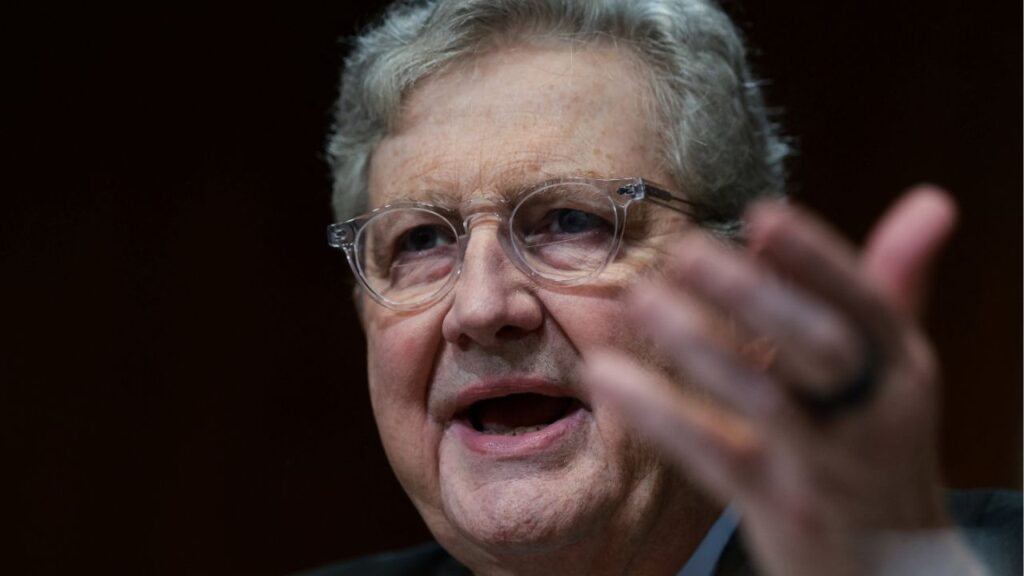 U.S. Senator John Kennedy (R-LA) attends a Senate subcommittee on the Justice Department's proposed 2027 budget, on Capitol Hill in Washington, D.C., U.S., May 19, 2026. (Reuters/Evelyn Hockstein)