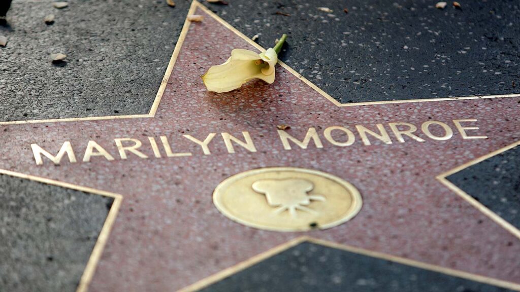A flower lays atop the Hollywood Walk of Fame star for the late actress Marilyn Monroe in Hollywood August 5, 2012. A memorial service was held in Los Angeles to mark the 50th anniversary of Monroe's death. (Reuters/File Photo)