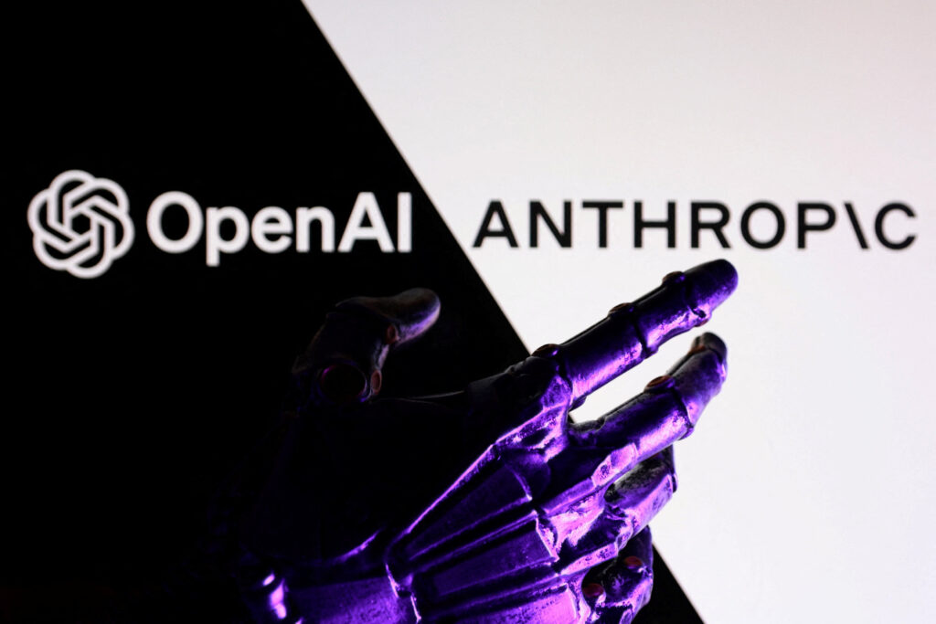OpenAI and Anthropic logos are seen in this illustration taken June 11, 2026. (Reuters/Dado Ruvic/Illustration)