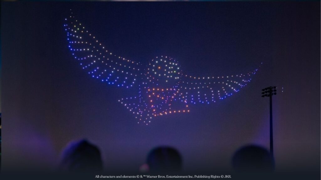 A 1,200-drone Harry Potter-themed sky show hosted by Bonnie Wright will transform Dodger Stadium into an immersive fan experience Saturday, June 13, 2026. (Warner Bro. Entertainment Inc./Media Handout)