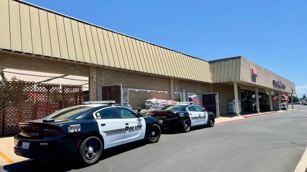 A 59-year-old man was arrested after allegedly stealing a weed eater from a Visalia Ace Hardware and claiming he had a knife during the incident, police said. (Visalia PD)