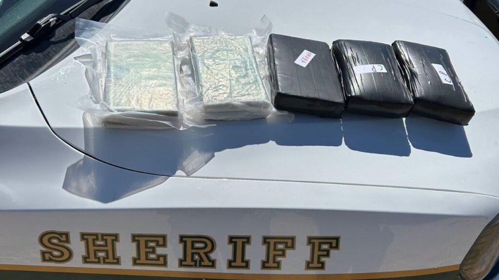 A Fresno County sheriff's deputy seized 11 pounds of cocaine during a traffic stop on Interstate 5 near Firebaugh and arrested the driver on narcotics-related charges. (Fresno County SO)