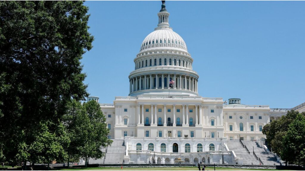 A person maintains the grounds in front of the U.S. Capitol building, on Capitol Hill in Washington, D.C., U.S., June 3, 2026. (Reuters/Kylie Cooper)