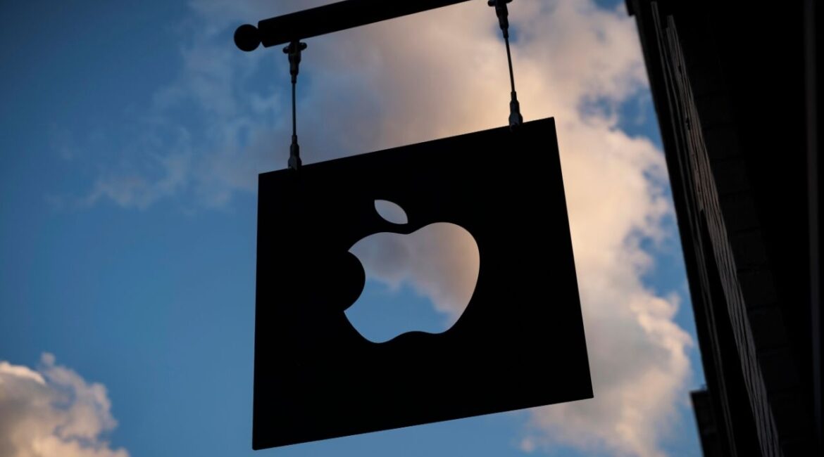 An Apple store sign in New York, Aug. 1, 2023. Apple on Thursday, June 25, 2026, raised the prices of its Macs and iPads, citing the soaring costs of memory and storage chips as the artificial intelligence boom has created a frenzy for the components. (Karsten Moran/The New York Times)
