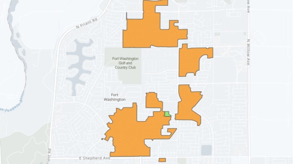 An unplanned PG&E outage affecting 2,790 customers in north Fresno's Fort Washington area remained under investigation Tuesday evening. (PG&E)