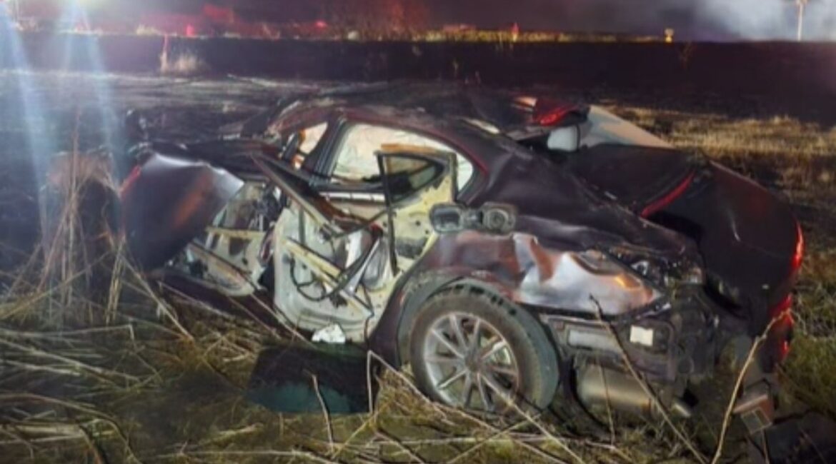 Fresno CHP said two people suffered serious injuries in a solo-vehicle crash reported Thursday and warned drivers about the dangers of excessive speed on unfamiliar roads. (CHP)