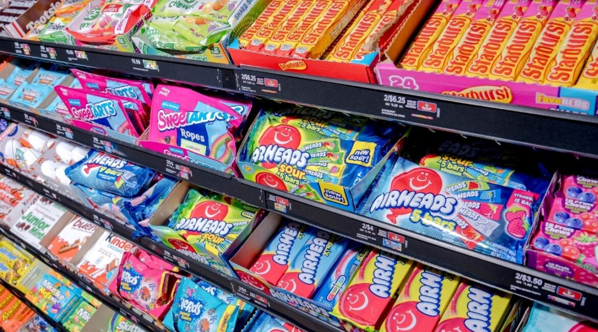 Candy and snacks for sale at a convenience store in Romulus, Mich., Feb. 4, 2025. A federal judge on Monday, June 22, 2026, blocked the Trump administration from barring the use of food stamps to buy sugary drinks and candy. (Nic Antaya/The New York Times)