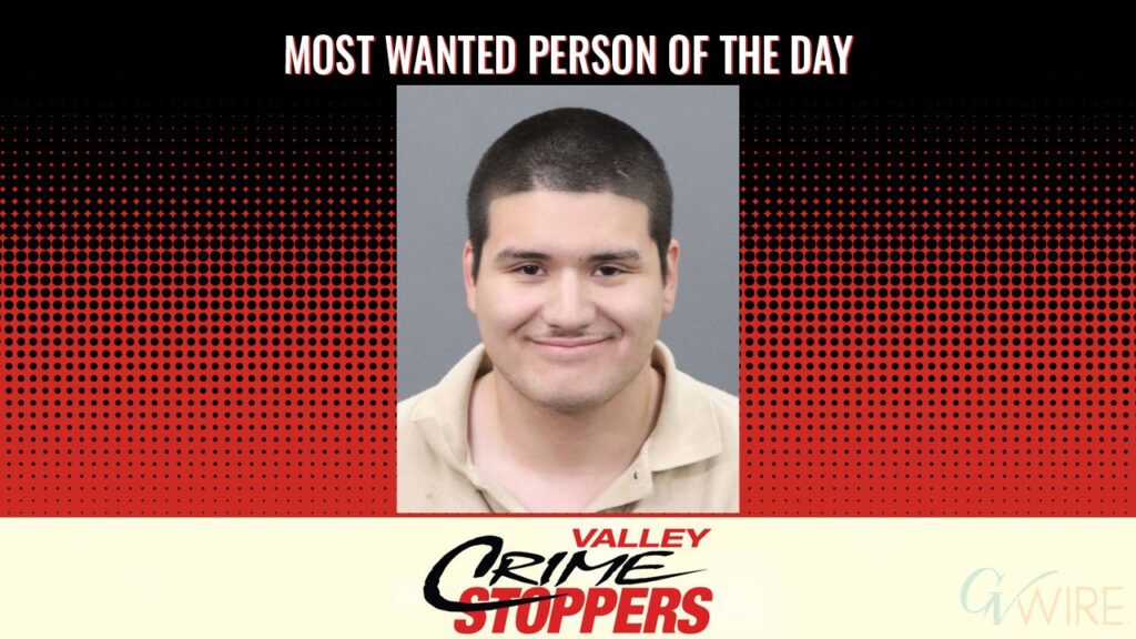 Christopher Toby Garcia is Valley Crime Stoppers' Most Wanted Person of the Day for June 11, 2026. (Valley Crimes Stoppers)