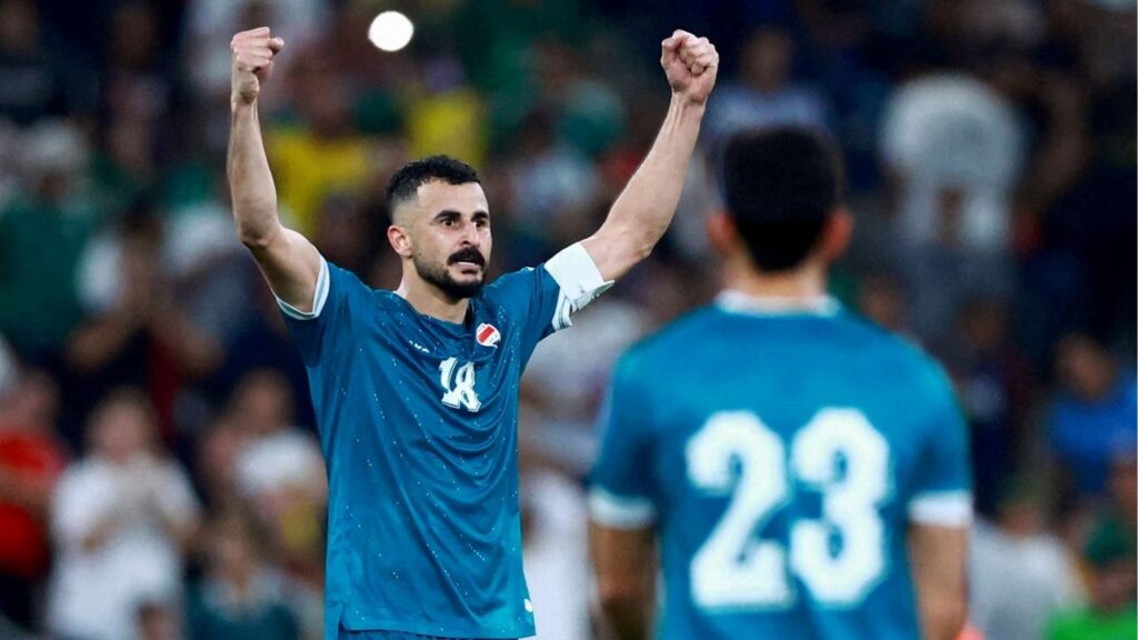 FILE PHOTO: Soccer Football - FIFA World Cup - Inter-Confederation Playoffs - Final - Iraq v Bolivia - Estadio Monterrey, Monterrey, Mexico - March 31, 2026 Iraq's Aymen Hussein celebrates scoring their second goal Reuters/Raquel Cunha/File Photo