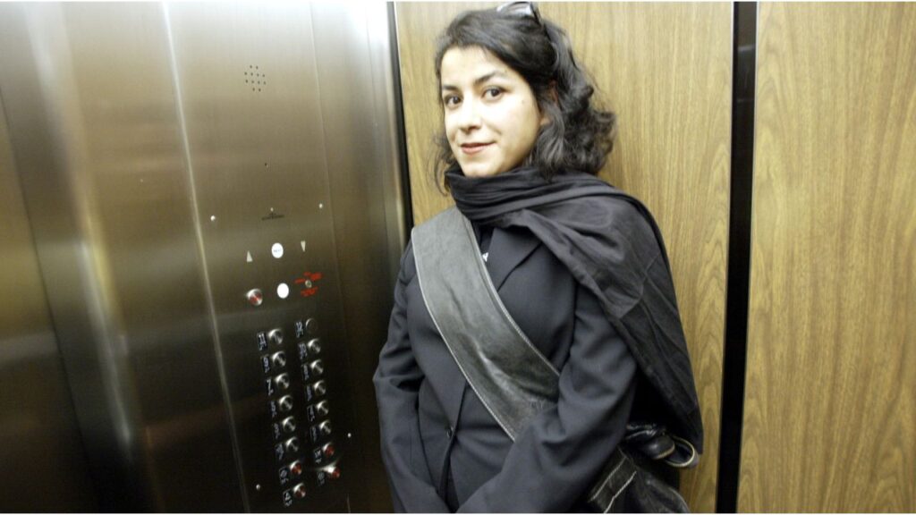 FILE — Marjane Satrapi, the author of "Persepolis," in New York on May 15, 2003. Satrapi, whose graphic novel series “Persepolis” introduced millions of readers to the struggles of ordinary Iranians during the turbulent years around the Islamic Revolution, has died at 56, the office of President Emmanuel Macron of France announced on June 4, 2026. (Librado Romero/The New York Times)..