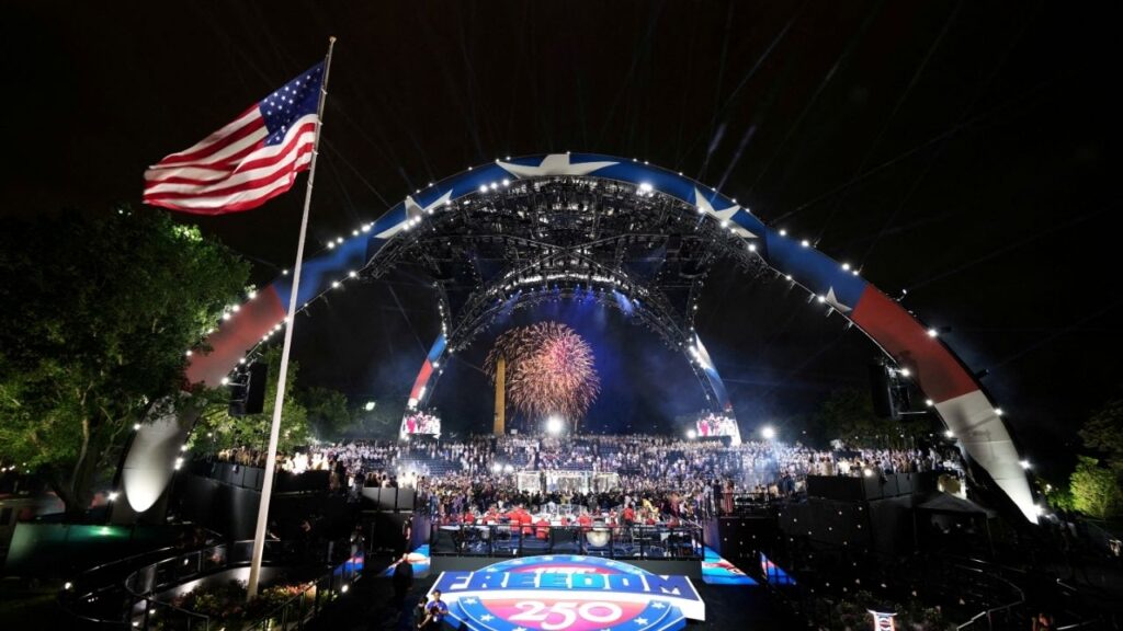 Fireworks explode during UFC Freedom 250, on the South Lawn of the White House, in Washington, D.C., U.S., June 15, 2026. (Reuters File)