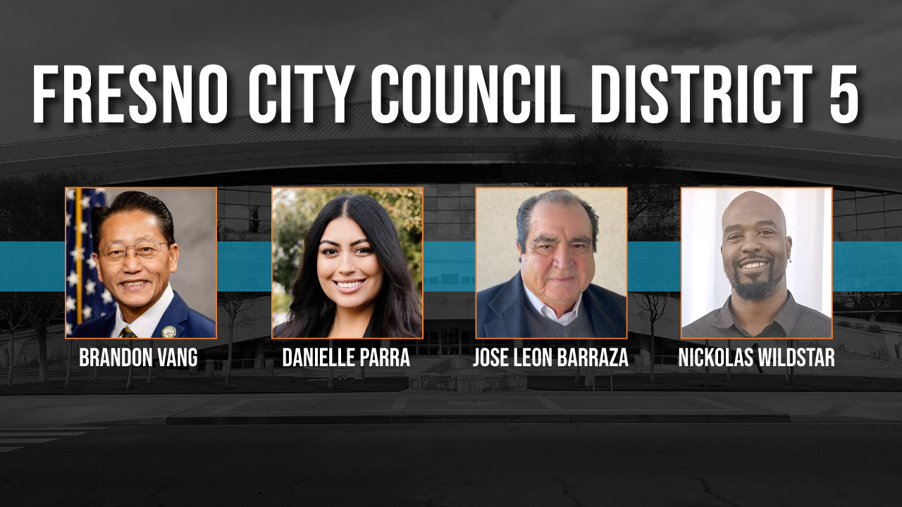 Composite image of Fresno City Council District 5 candidates, June 2, 2026