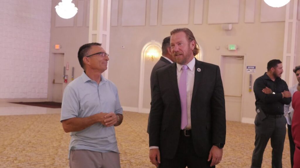 Fresno County Supervisor Nathan Magsig at Vong Mouanoutoua's campaign announcement on Friday, June 12, 2026. (GV Wire/Jahziel Tello)