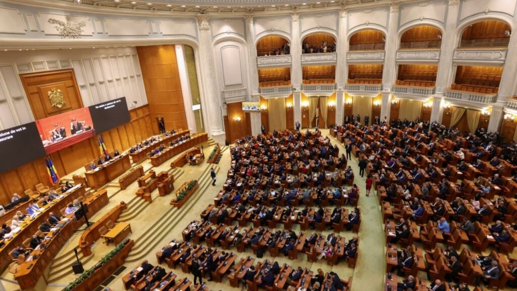 General view of the Parliament's Chamber of Deputies hall, in Bucharest, Romania, May 5, 2026. Inquam Photos/George Calin via Reuters