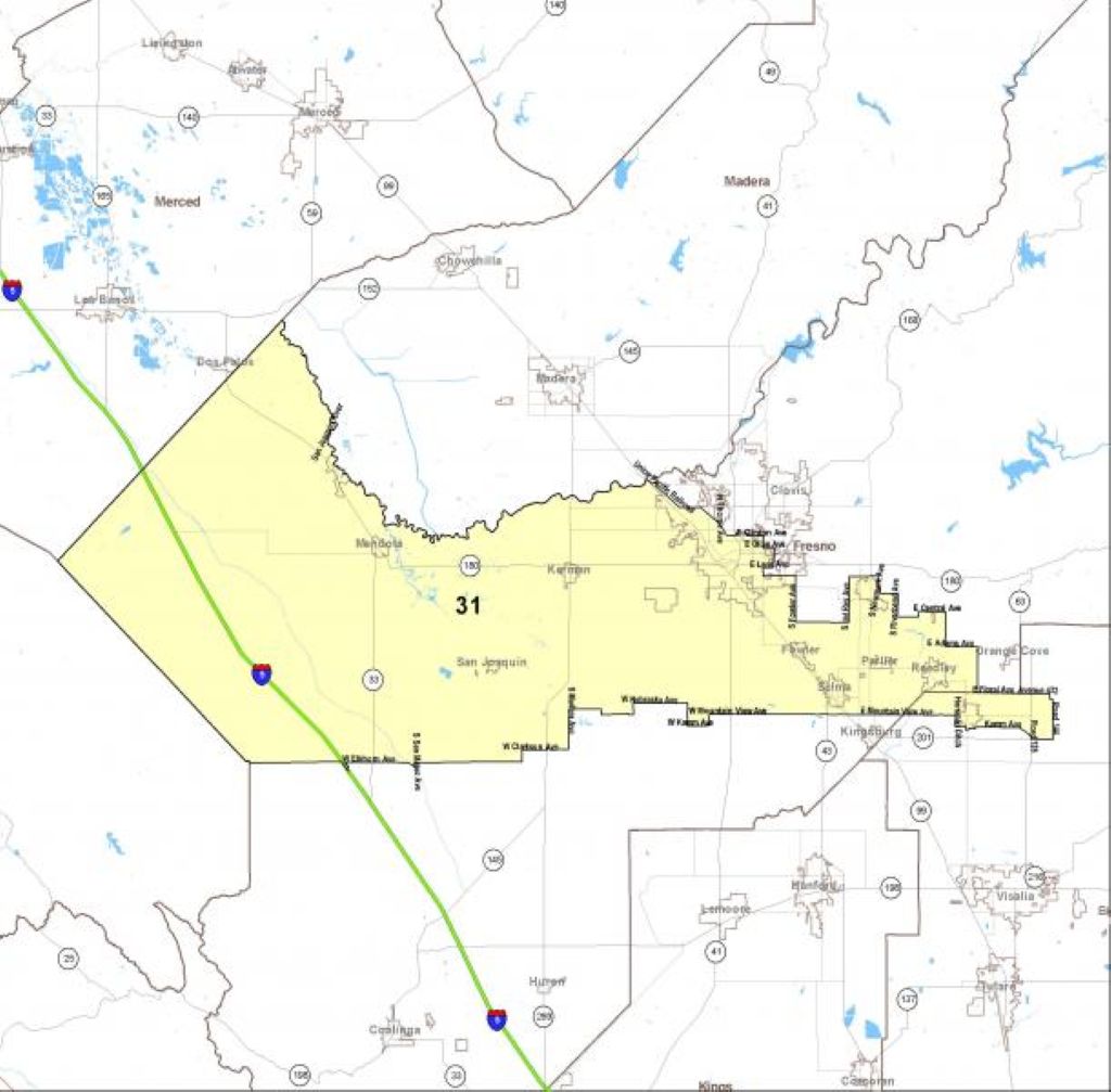 Map of California Assembly District 31, June 2, 2026